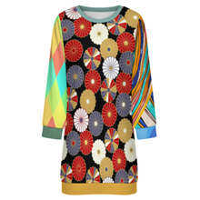 Charger l&#39;image dans la galerie, Robe pull femme manches longues LM565 personnalisée avec prénom motif texte (conception multi-images)
