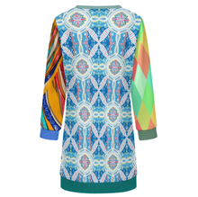 Charger l&#39;image dans la galerie, Robe pull femme manches longues LM565 personnalisée avec prénom motif texte (conception multi-images)
