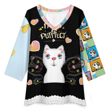 Charger l'image dans la galerie, T-shirt à manches courtes et col en V orné de dentelle femme SDS2513 personnalisé avec photo texte logo (conception d'images multiples)
