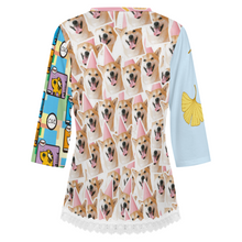 Charger l'image dans la galerie, T-shirt à manches courtes et col en V orné de dentelle femme SDS2513 personnalisé avec photo texte logo (conception d'images multiples)
