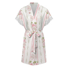 Charger l'image dans la galerie, Pyjama robe de chambre à orné de dentelle manches courtes avec ceinture SDS2517 personnalisé avec photo texte (impression image unique)
