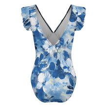 Charger l'image dans la galerie, Maillot de bain une pièce à manches volantées pour femme SDS507 personnalisé avec photo texte prénom (conception une image)

