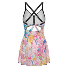 Charger l'image dans la galerie, Col en V dos à nouer, dos ouvert Maillot de bain Bikini 1 pièce pour femme SDS513 personnalisé avec photo texte prénom (conception une image)
