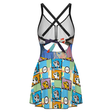 Charger l'image dans la galerie, Col en V dos à nouer, dos ouvert Maillot de bain Bikini 1 pièce pour femme SDS513 personnalisé avec photo texte prénom (conception multi-images)
