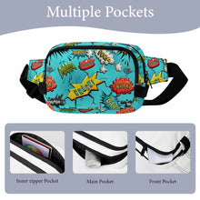 Charger l&#39;image dans la galerie, Sac banane carré double épaisseur XB0610007 pour homme et femme personnalisé avec photo texte prénom
