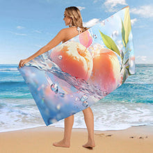 Charger l&#39;image dans la galerie, Serviette de plage grande taille en velours double face 160 x 80 cm personnalisé avec photo texte prénom
