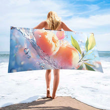 Charger l&#39;image dans la galerie, Serviette de plage grande taille en velours double face 160 x 80 cm personnalisé avec photo texte prénom
