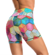 Charger l&#39;image dans la galerie, Shorts de yoga sport pour femmes Y10A personnalisés avec photo texte motif (conception multi-images)
