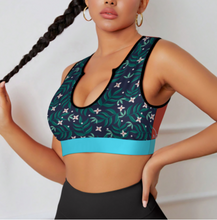 Charger l&#39;image dans la galerie, Soutien-gorge de sport push up yoga femme YJ053 personnalisé avec photo texte motif (conception multi-images)
