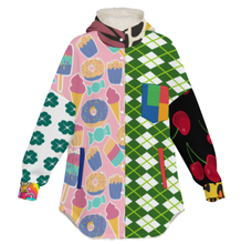 Charger l'image dans la galerie, Sweat à capuche double couche en peluche pour femme MWL507 personnalisée avec prénom motif texte (conception multi-images)
