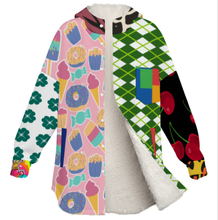 Charger l'image dans la galerie, Sweat à capuche double couche en peluche pour femme MWL507 personnalisée avec prénom motif texte (conception multi-images)
