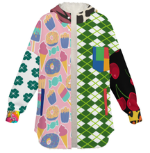 Charger l'image dans la galerie, Sweat à capuche double couche en peluche pour femme MWL507 personnalisée avec prénom motif texte (conception multi-images)
