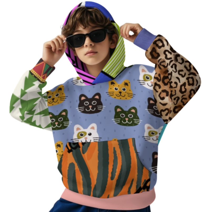 Sweat à Capuche Personnalisé Pour Enfants 3-8 Ans - Ajoutez Texte Ou Image - Polaire épaisse Automne/hiver