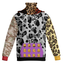 Charger l&#39;image dans la galerie, Sweat à capuche homme RRMZ avec serviette de visage coupe-vent personnalisée avec prénom motif texte (conception multi-images)
