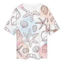 Charger l&#39;image dans la galerie, T-shirt ample pur coton épaules tombantes et manches mi-longues S28T personnalisé avec photo texte prénom
