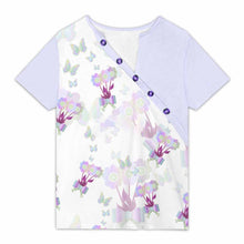 Charger l&#39;image dans la galerie, T-shirt d&#39;été à col incliné boutonné pour femme XVK coupe décontractée manches courtes personnalisé avec photo texte prénom (conception une image)
