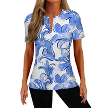 Charger l&#39;image dans la galerie, T-shirt d&#39;été à manches courtes pour femmes MLTW20337 avec boutons 5 personnalisé avec photo motif texte
