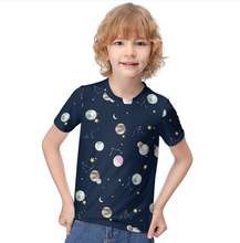 Charger l&#39;image dans la galerie, T-shirt manches courtes enfant garçon ET023 personnalisé avec photo texte logo (conception multi-images)
