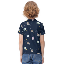Charger l&#39;image dans la galerie, T-shirt manches courtes enfant garçon ET023 personnalisé avec photo texte logo (conception multi-images)
