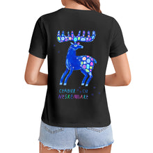 Charger l&#39;image dans la galerie, T-shirt tee shirt personnalisé à manches courtes pour femmes (impression sur le dos)

