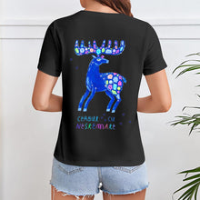 Charger l&#39;image dans la galerie, T-shirt tee shirt personnalisé à manches courtes pour femmes (impression sur le dos)
