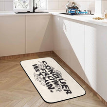 Charger l&#39;image dans la galerie, Tapis de sol antidérapants en velours corail pour cuisine salle de bain avec trait noir personnalisé avec photo motif texte
