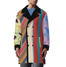 Charger l&#39;image dans la galerie, Trench-coat croisé pour homme avec col costume MWL510 personnalisée avec prénom motif texte (conception multi-images)
