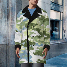 Charger l&#39;image dans la galerie, Trench-coat croisé pour homme avec col tailleur MWL510 personnalisée avec prénom motif texte
