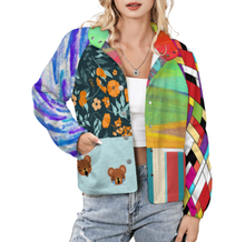 Charger l&#39;image dans la galerie, Veste col montant femme LM552 personnalisée avec prénom motif texte (conception multi-images)
