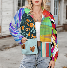 Charger l&#39;image dans la galerie, Veste col montant femme LM552 personnalisée avec prénom motif texte (conception multi-images)
