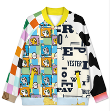 Charger l'image dans la galerie, Veste de baseball universitaire pour femme SDS2507 personnalisée avec prénom motif texte (conception multi-images)
