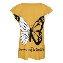 Charger l'image dans la galerie, T-Shirt V-Neck Femme Personnalisable Anti-UV | Manches Volantées
