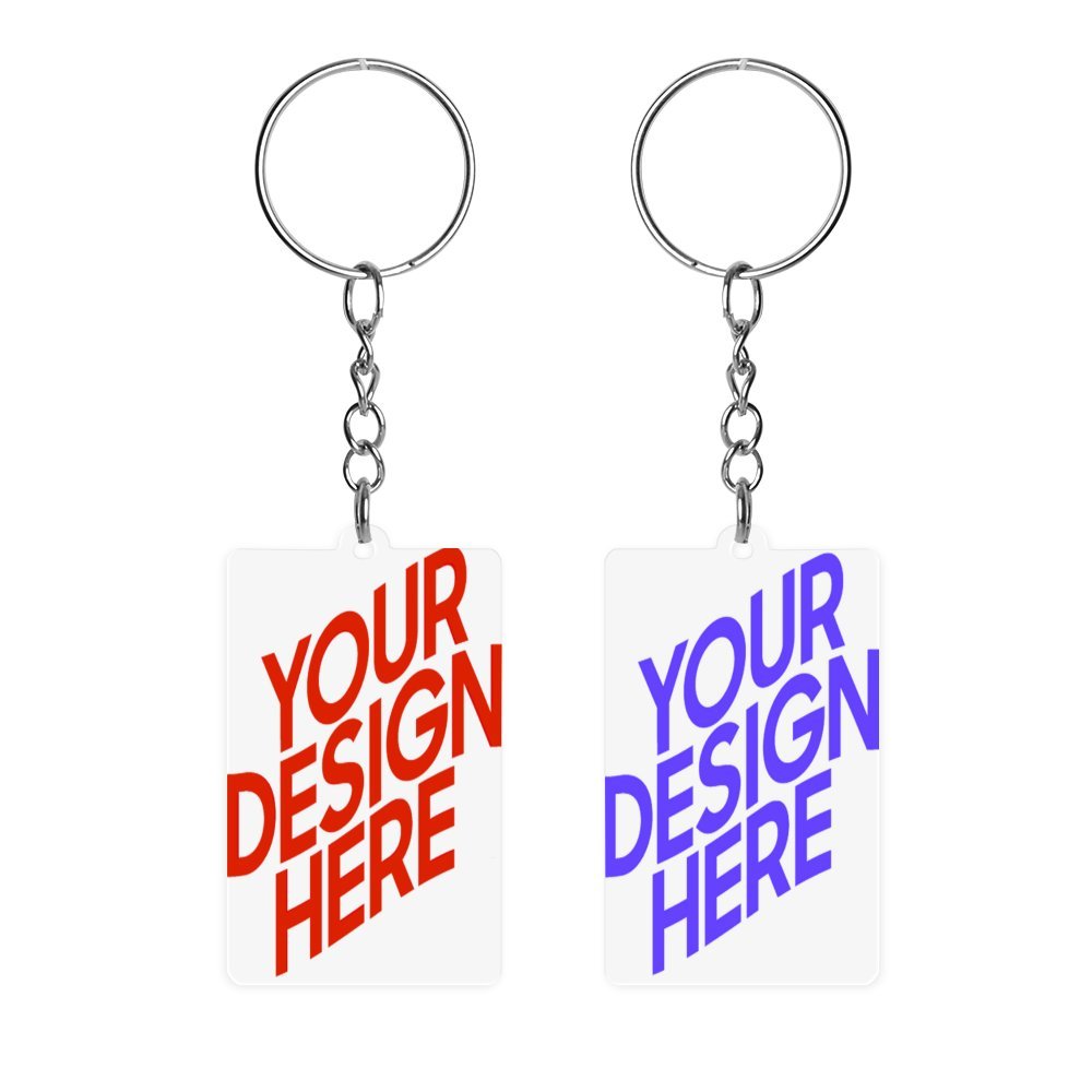 Porte-clés en acrylique transparent de 3 mm d'épaisseur impression recto-verso personnalisée avec prénom motif texte