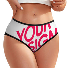 Charger l&#39;image dans la galerie, Culotte femme en dentelle LM500 personnalisée avec prénom motif texte (conception multi-images)

