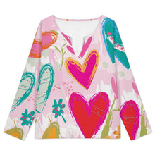 Charger l'image dans la galerie, V-neck Long Sleeved Top Love, Graffiti
