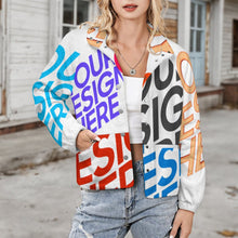 Charger l&#39;image dans la galerie, Veste col montant femme LM552 personnalisée avec prénom motif texte (conception multi-images)
