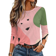 Charger l'image dans la galerie, Round Neck Long Sleeved T-shirt Line Design, Girl
