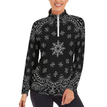 Charger l'image dans la galerie, Haut de Sport Femme 1/4 Zip Lycra : T-shirt Compression Manches Longues

