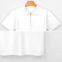 Charger l&#39;image dans la galerie, Polo homme en pur coton imprimé avec fermeture éclair B470 personnalisé avec photo texte prénom
