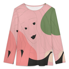 Charger l'image dans la galerie, Round Neck Long Sleeved T-shirt Line Design, Girl
