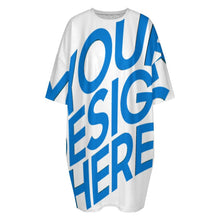 Charger l&#39;image dans la galerie, Robe pyjama t-shirt grande taille pour femme, grandes tailles LM475 personnalisé avec photo texte prénom (conception une image)
