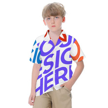 Charger l&#39;image dans la galerie, Chemise enfant à manches courtes en pur coton avec col cubain SDS012 personnalisée avec prénom motif texte

