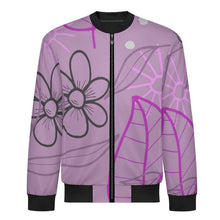 Charger l'image dans la galerie, Lightweight Pilot Jacket Purple, Hand Drawn, Flower, Line
