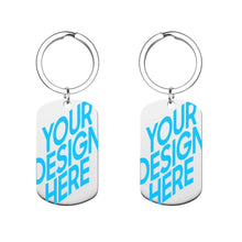 Charger l&#39;image dans la galerie, Porte-clés en métal et plaques d&#39;identification pour chien avec la même image des deux côtés personnalisé avec photo texte prénom
