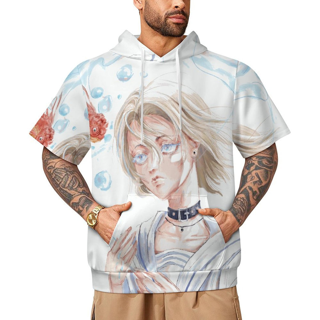 Hoodie Homme Personnalisé Manches Courtes | Style Urbain & Tissu Air Layer