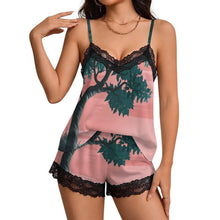 Charger l'image dans la galerie, Ensemble Pyjama Femme Caraco et Short avec Dentelle Personnalisable
