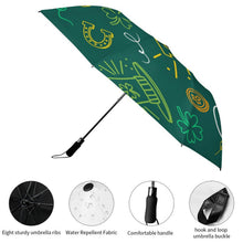 Charger l'image dans la galerie, Parapluie de Golf Pliant Automatique Personnalisé avec Intérieur Noir Anti-UV
