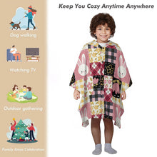 Charger l'image dans la galerie, Couverture à capuche pour enfants RTDP09 personnalisée avec prénom motif texte (conception multi-images)
