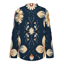 Charger l'image dans la galerie, Stand-up Collar Long-sleeved Shirt Flowers, AI Painting
