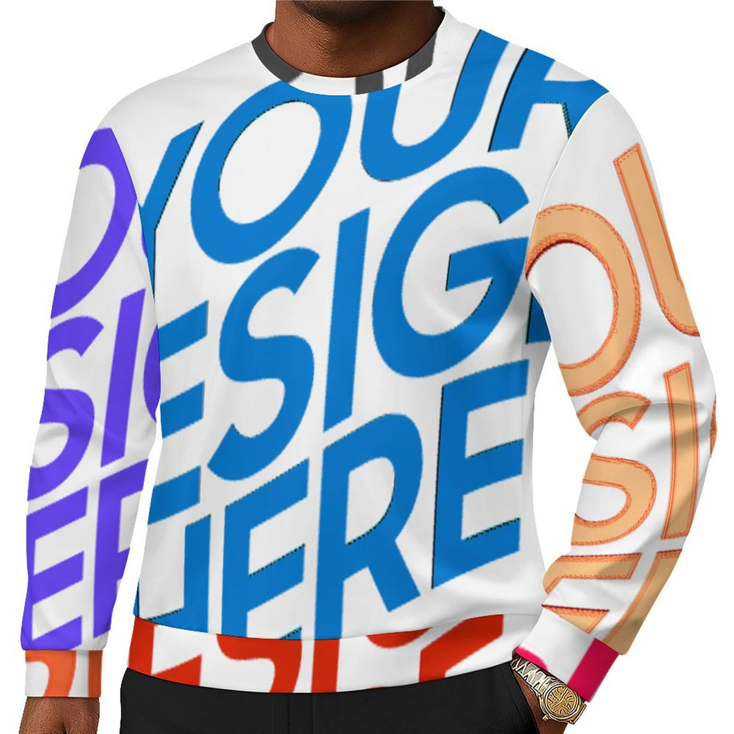 Sweat-shirt à manches longues homme C20H personnalisée avec prénom motif texte (conception multi-images)